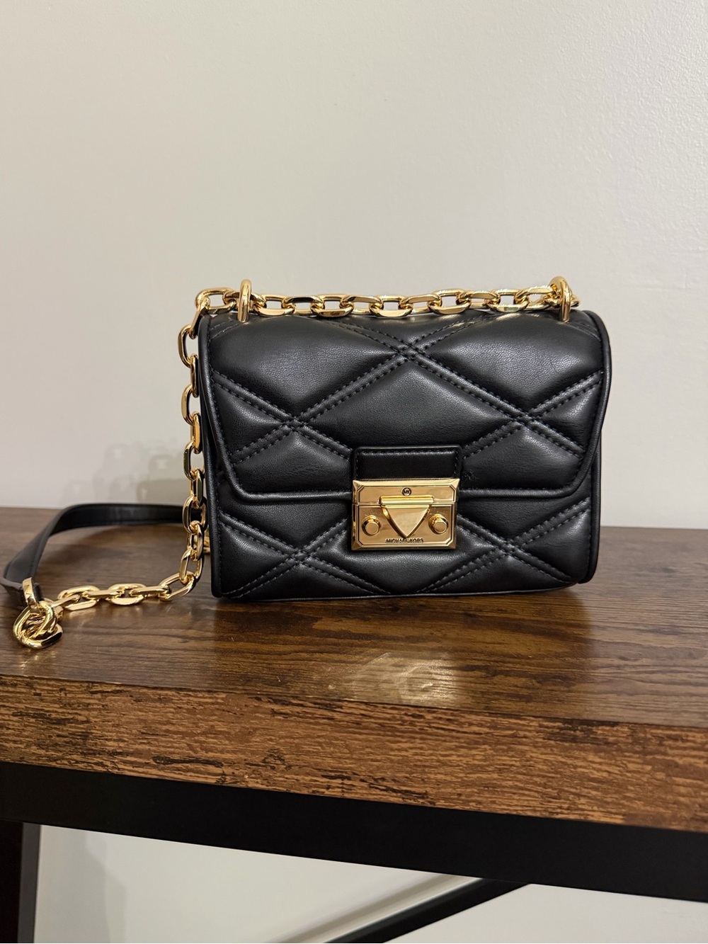 Michael Kors Serena Small Quilted Faux Leather Crossbody Bag